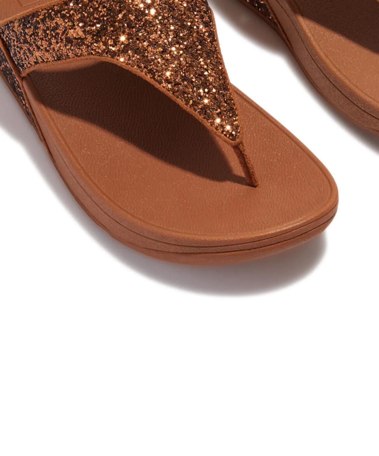 FitFlop Lulu Glitter Toe Post Sandals Brown