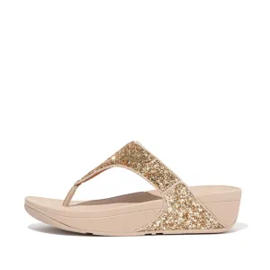 FitFlop Lulu Glitter Toe Post Sandals Gold