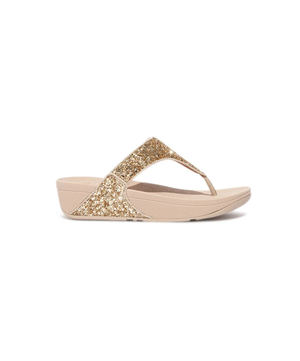 FitFlop Lulu Glitter Toe Post Sandals Gold