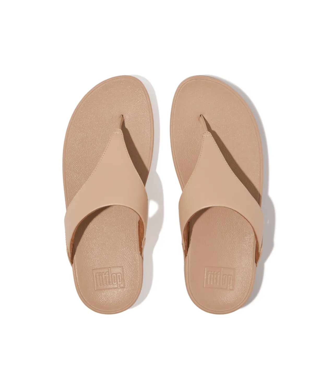 FitFlop Lulu Leather Toe Post Sandals Beige