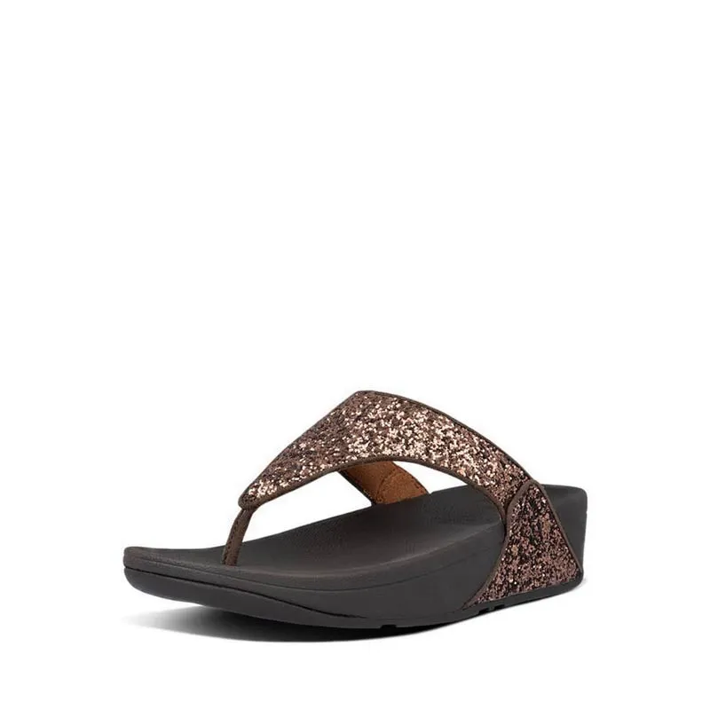 Fitflop Lulu Women's Glitter Toe-Post - Chocolate Metallic