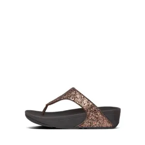 Fitflop Lulu Women's Glitter Toe-Post - Chocolate Metallic