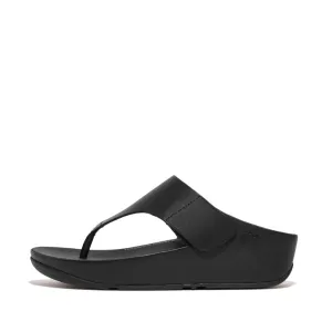 FitFlop Shuv Adjustable Leather Toe Post Black