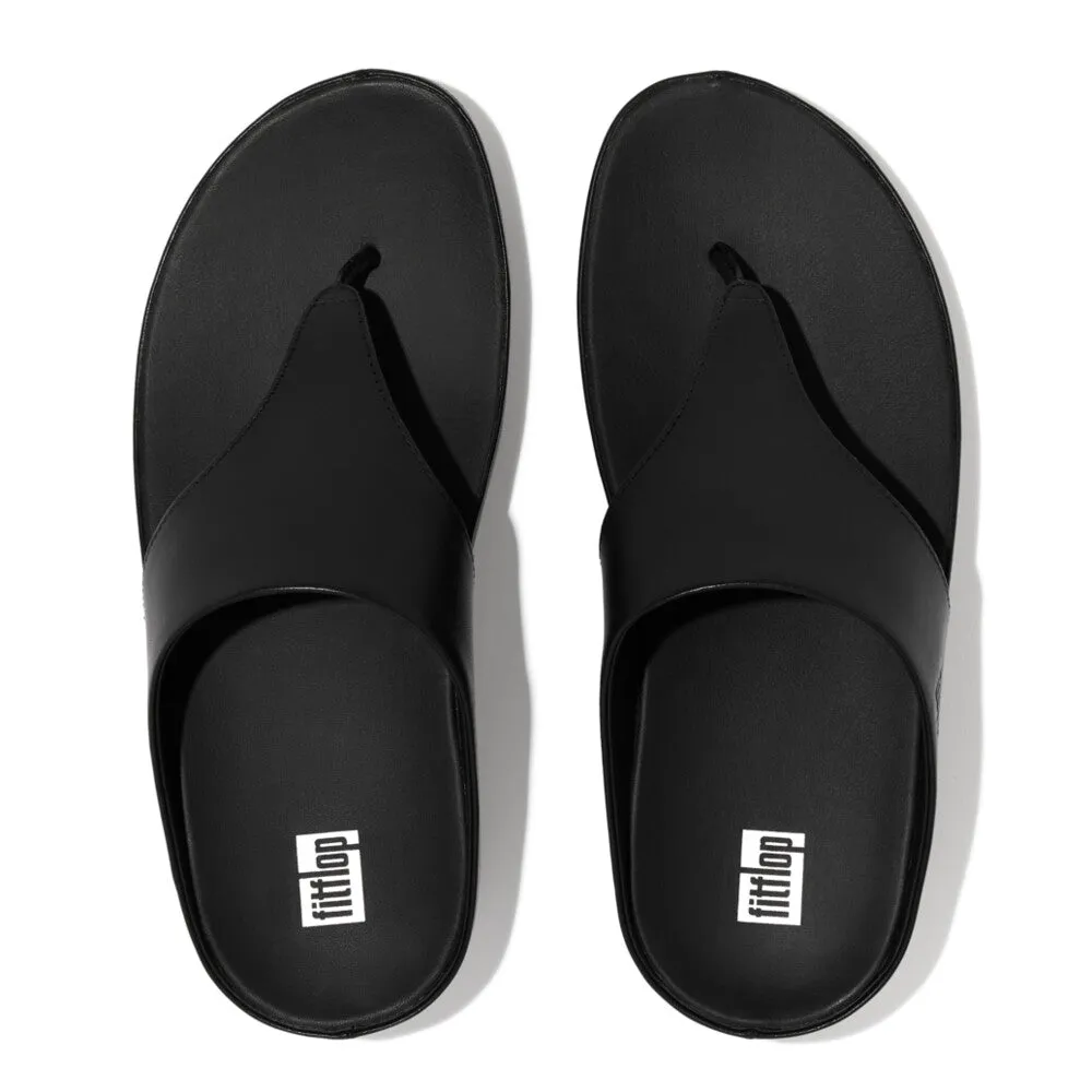 FitFlop Shuv Leather Toe Post Sandals Black