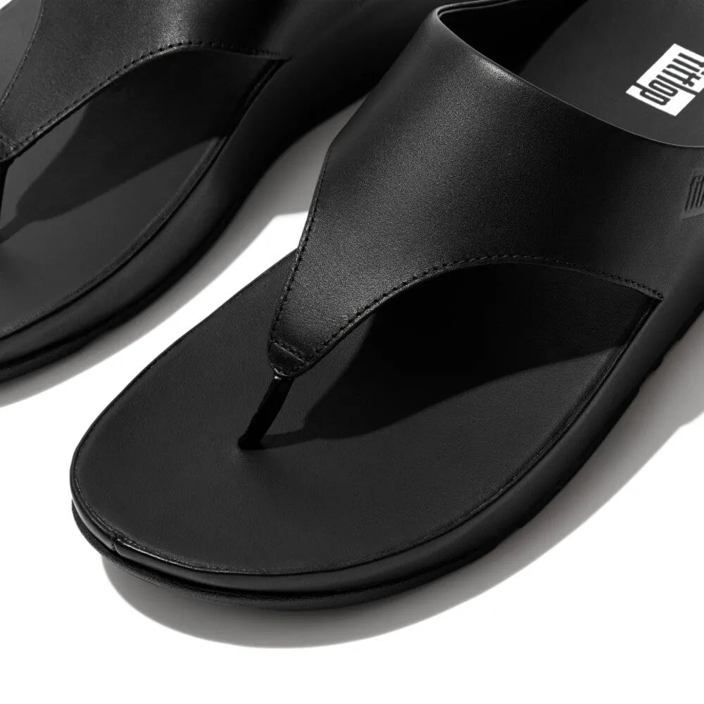 FitFlop Shuv Leather Toe Post Sandals Black