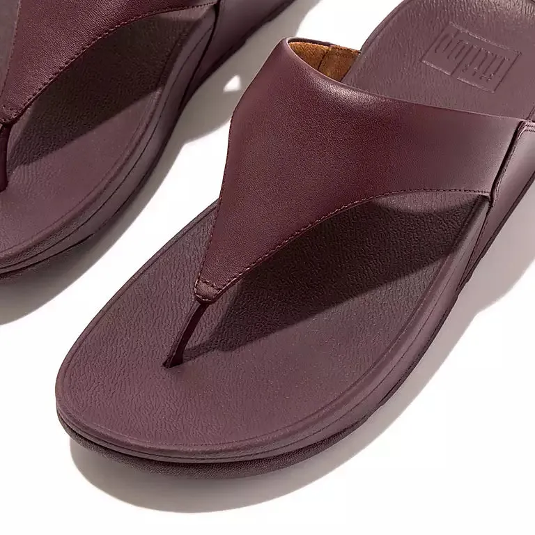 FitFlop Womens LuLu Leather Toe-Post Sandal Mauve Wine