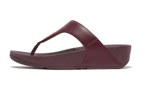 FitFlop Womens LuLu Leather Toe-Post Sandal Mauve Wine