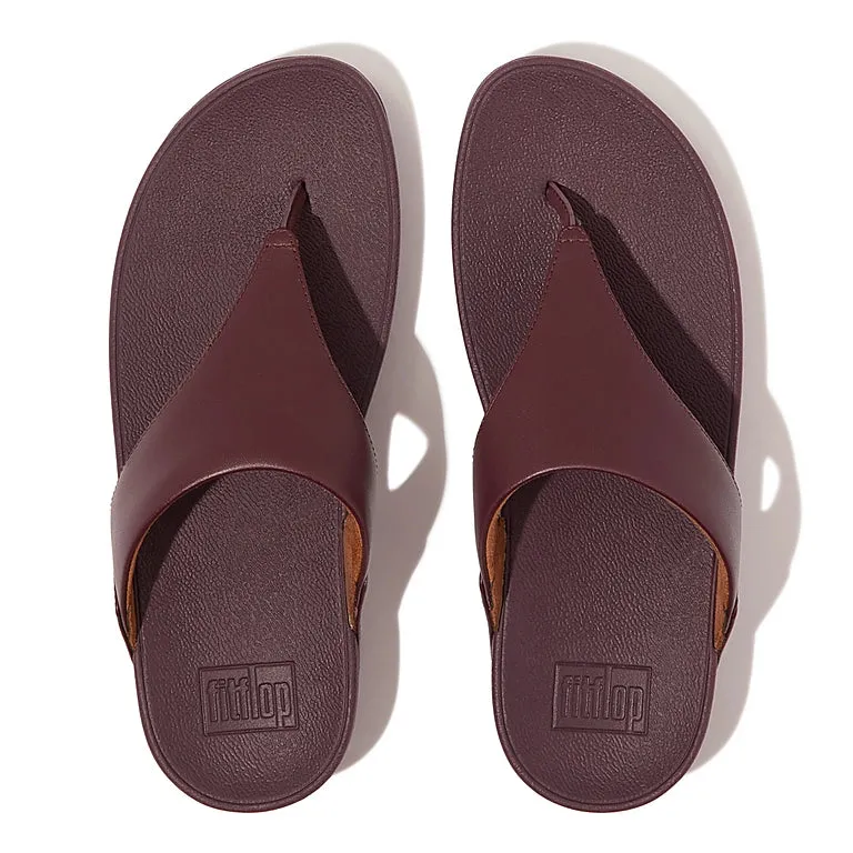 FitFlop Womens LuLu Leather Toe-Post Sandal Mauve Wine