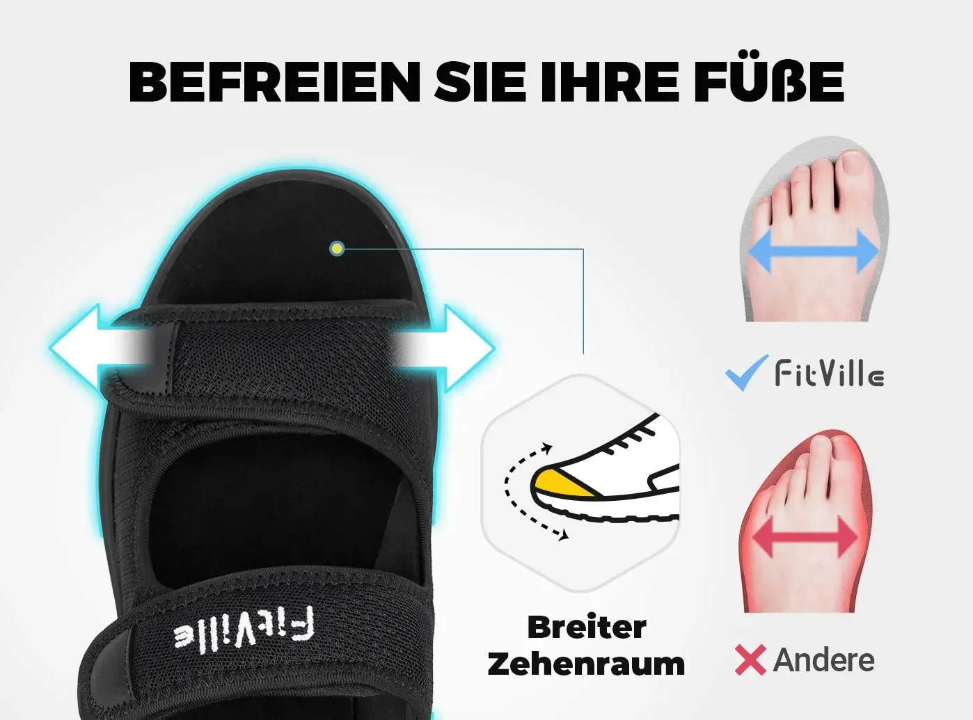 FitVille Herren EasyTop Regenerations Sandalen V3