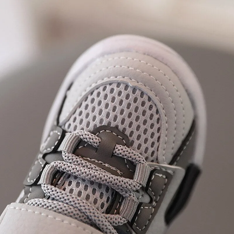 Flat sneakers for boys and girls. Sneakers with a soft, breathable base