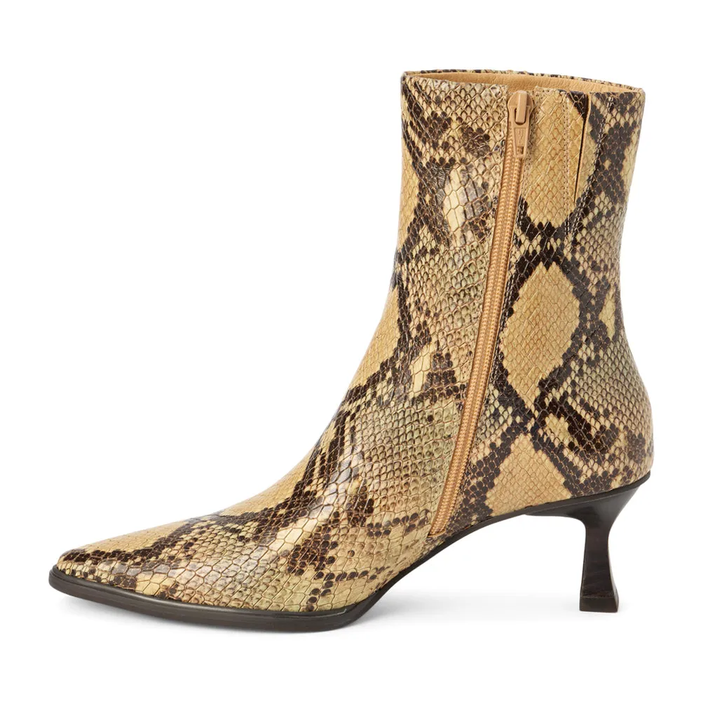 Gabbie Snake Pointed Toe Zippered Boots