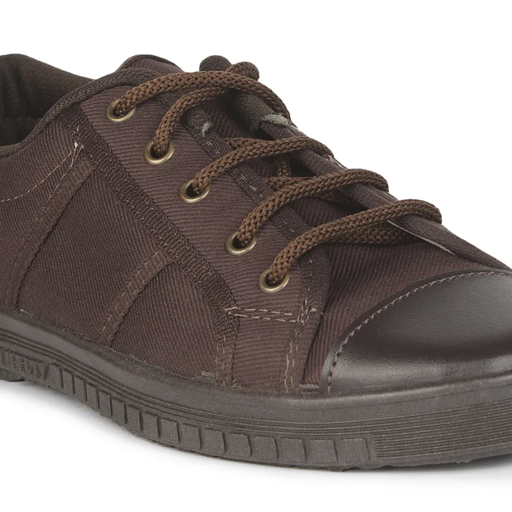 Gliders (Brown) Tennis School Shoes For Kids TENNIS-E By Liberty