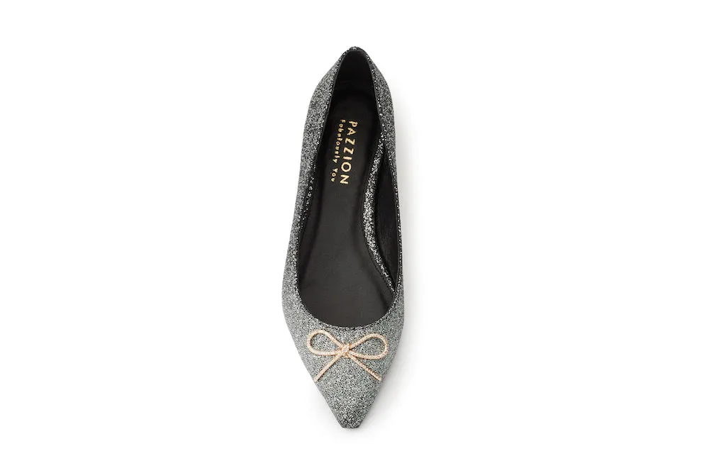 GLITTER POINTED TOE FLATS