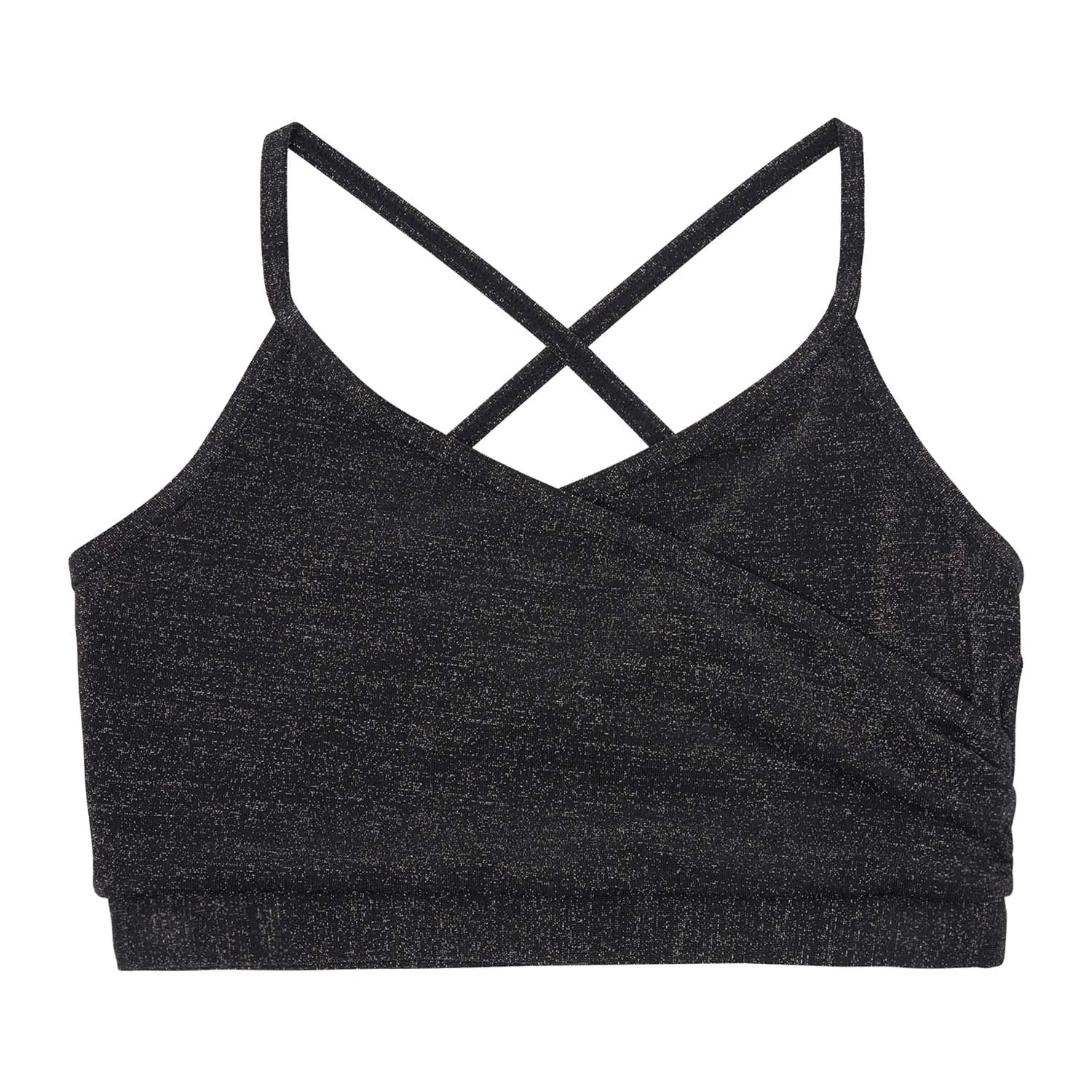 Hayley: Cross Front Lurex Bra Crop