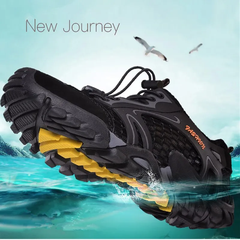 Herren Barfußschuhe Männer Wasser Turnschuhe Rutschfest Wandern Klettern Aqua Schuhe Strand Barfuß Upstream Schuhe Seaside Schuhe EU49 EU50