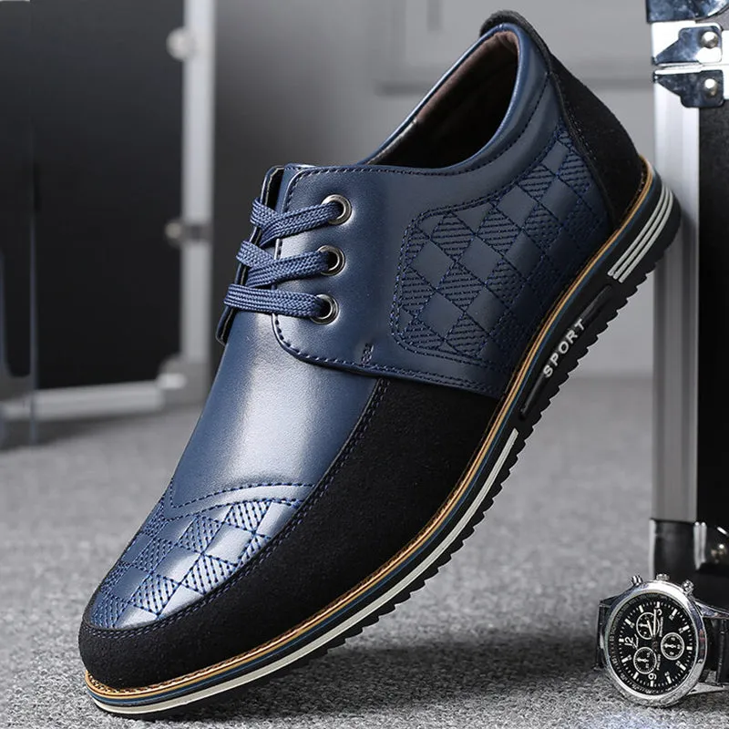 Herren Mikrofaser Leder Spleißen Rutschfeste Weiche Business Casual Fahrschuhe