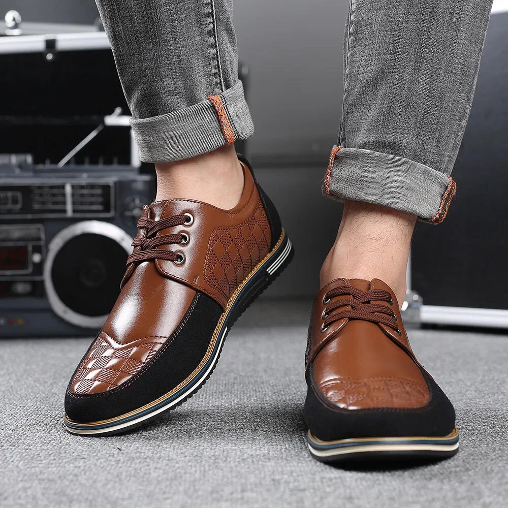 Herren Mikrofaser Leder Spleißen Rutschfeste Weiche Business Casual Fahrschuhe