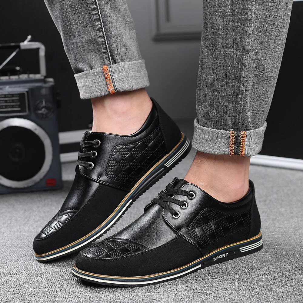 Herren Mikrofaser Leder Spleißen Rutschfeste Weiche Business Casual Fahrschuhe