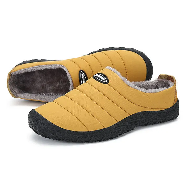 Herren Plüschfutter Wasserdichter Stoff Slip On Soft Sole Casual Slipper