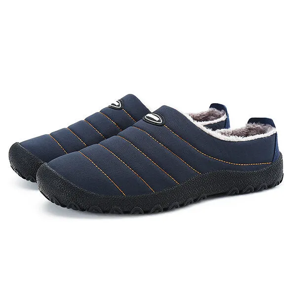 Herren Plüschfutter Wasserdichter Stoff Slip On Soft Sole Casual Slipper