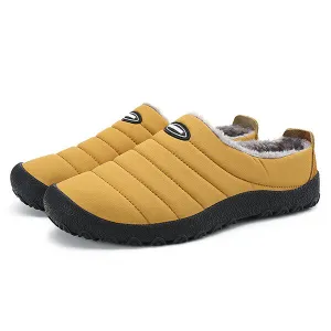 Herren Plüschfutter Wasserdichter Stoff Slip On Soft Sole Casual Slipper