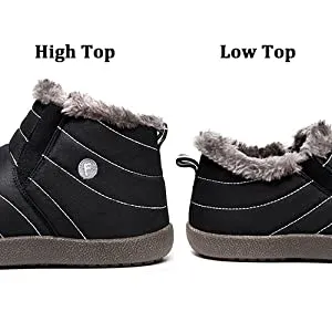 Herren Schneeschuhe Winterschuhe Slip On Ankle Booties Anti-Rutsch-Wasserbeständige Pelzgefütterte Outdoor-Sneakers