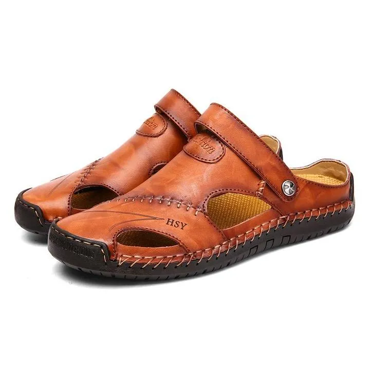 Herren Sommer Leder Sandalen Strandschuhe Hausschuhe