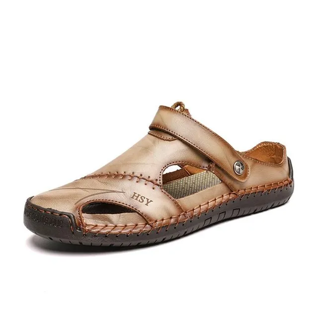 Herren Sommer Leder Sandalen Strandschuhe Hausschuhe