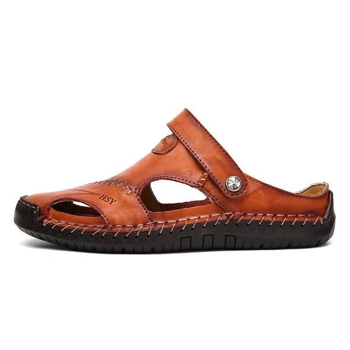 Herren Sommer Leder Sandalen Strandschuhe Hausschuhe