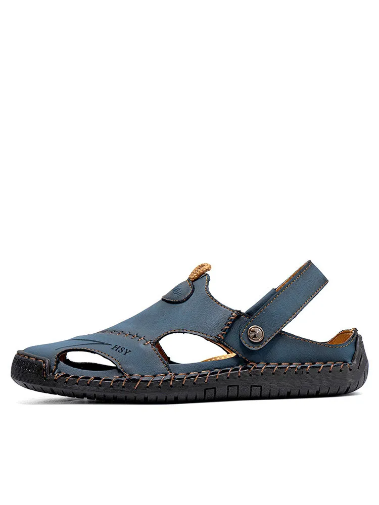 Herren Sommer Leder Sandalen Strandschuhe Hausschuhe