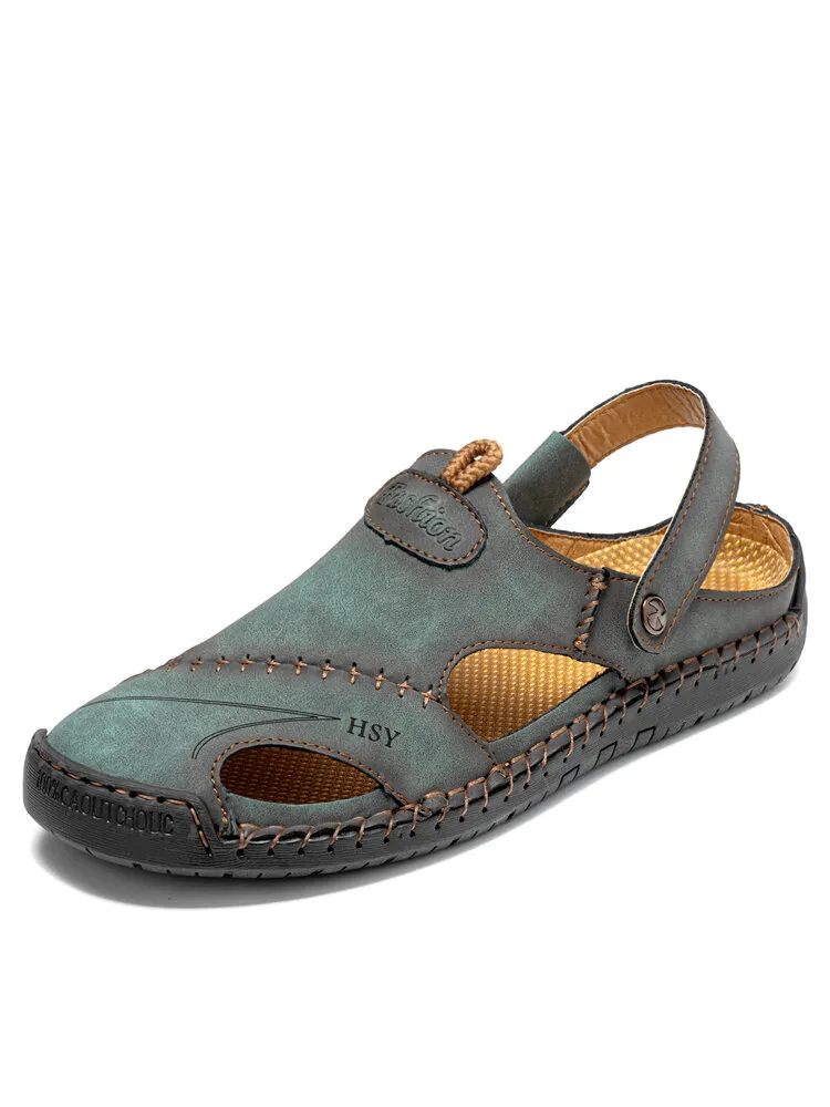 Herren Sommer Leder Sandalen Strandschuhe Hausschuhe