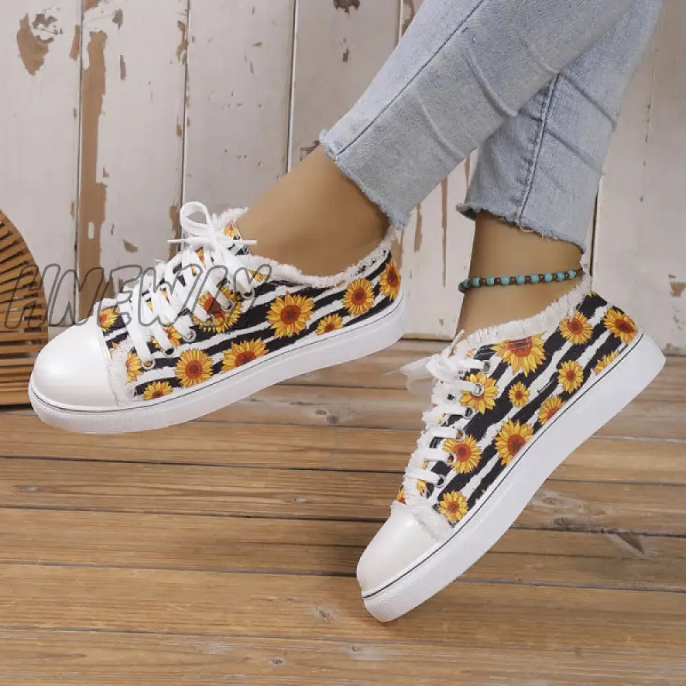 Hnewly - Halloween Yellow Casual Daily Patchwork Printing Round Comfortable Shoes