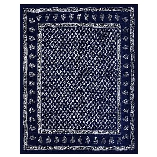 HOMYFINE 300 TC Single Bed Jaipuri Razai Pure Cotton Jaipuri rajai Ac Quilt for All Season Soft Light Weight Rajasthani Traditional Cotton Comforter 85 x 55 inch, Pack of 2 (Blue-Multi S-2)