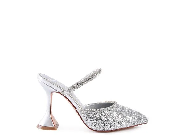 Iris Glitter Spool Heel Sandal