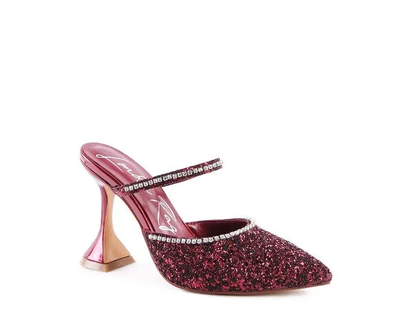 Iris Glitter Spool Heel Sandal