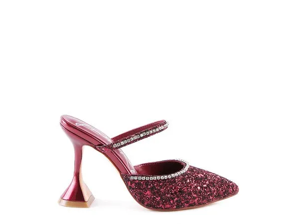 Iris Glitter Spool Heel Sandal