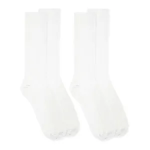 Jefferies Socks Carolina Ultimate Non-Binding Dress Crew White Socks 9-13