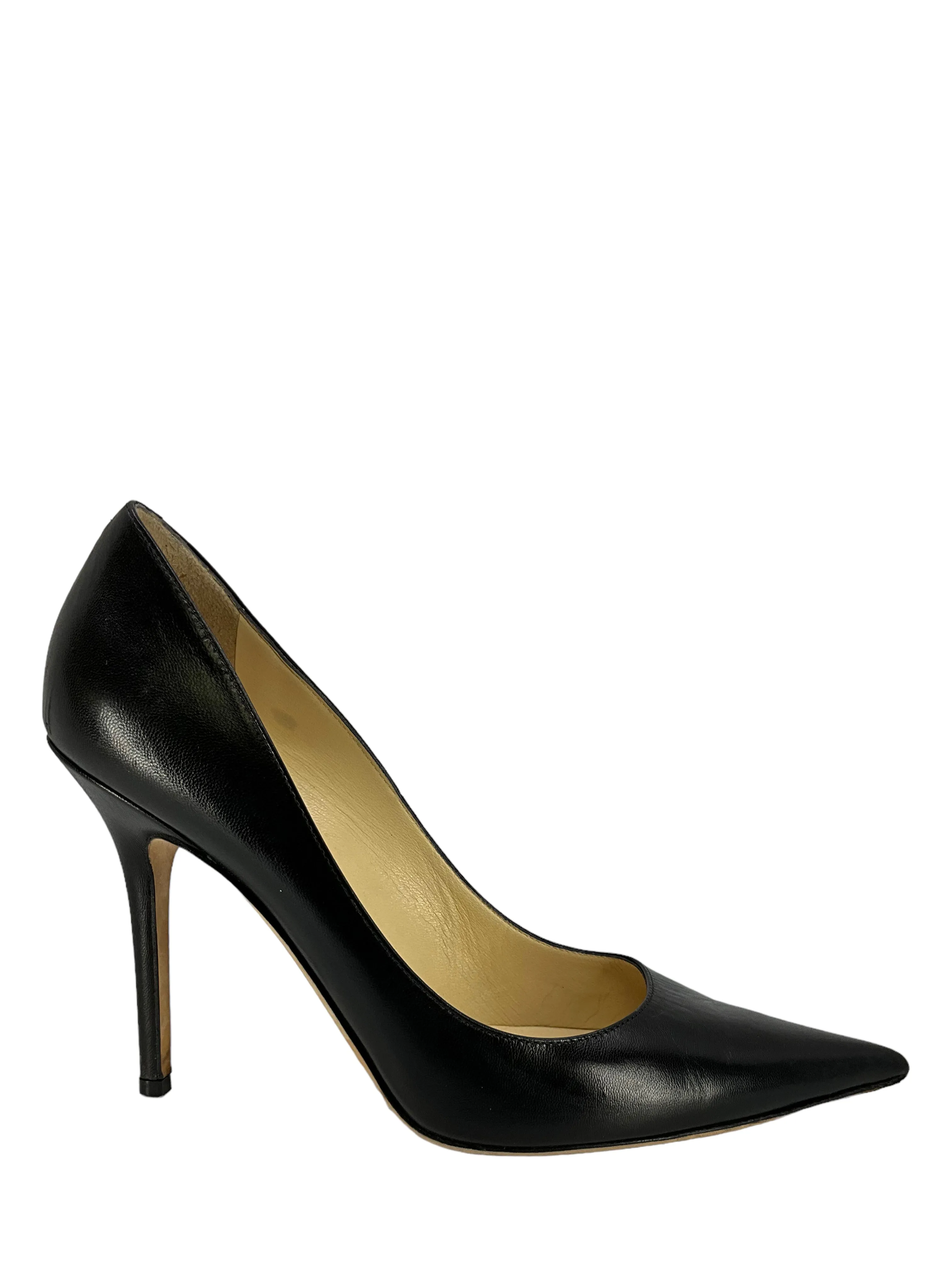 Jimmy Choo Anouk Leather Point-Toe Pumps Size 10