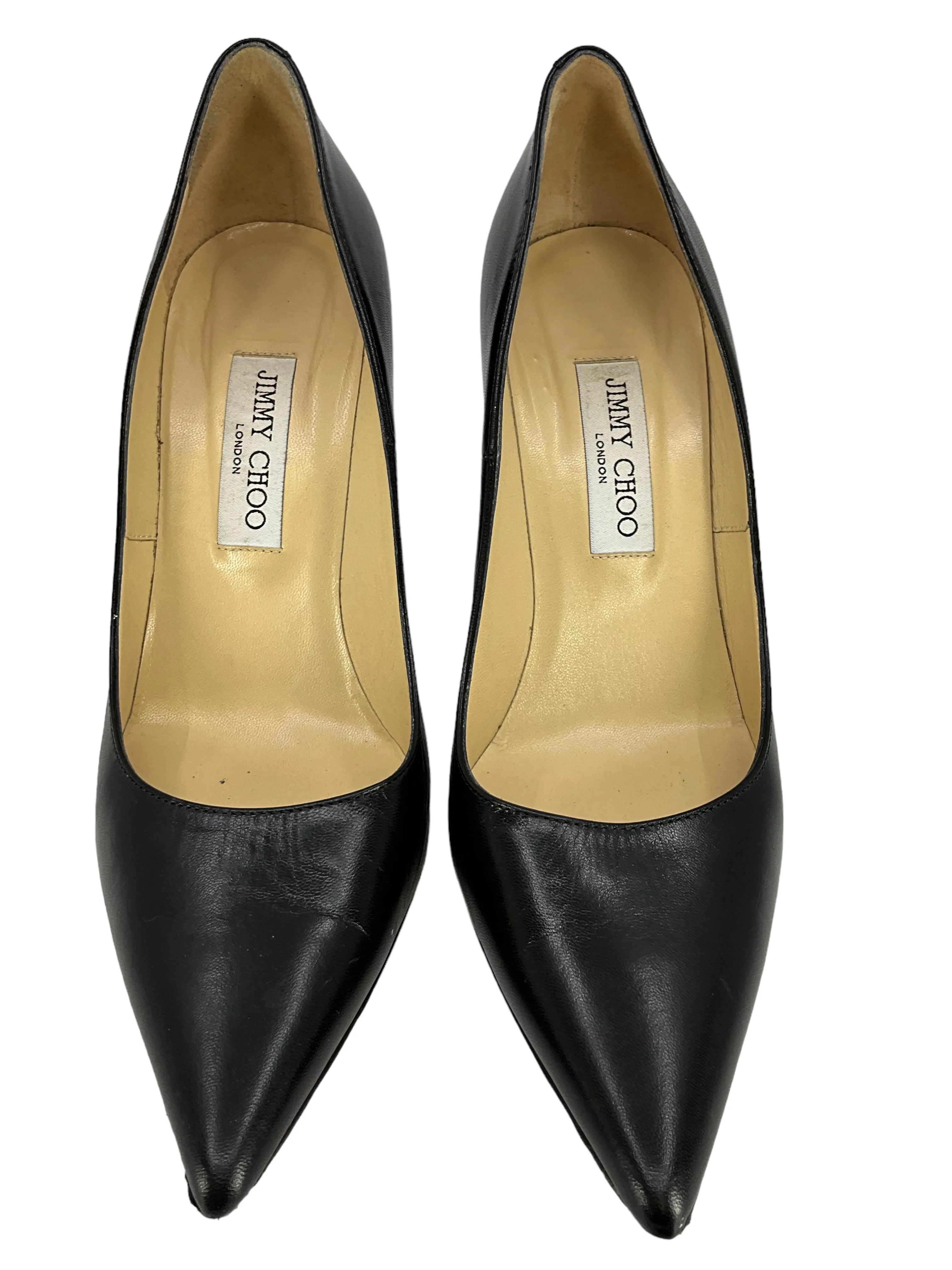 Jimmy Choo Anouk Leather Point-Toe Pumps Size 10