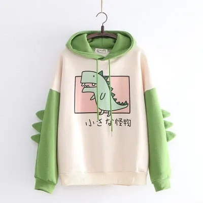 Joskaa EOENKKY Funny Shark Patchwork Hoodies Women Autumn Kawaii Sweatshirt Oversized 2024 Casual Long Sleeve Pullover Woman Sweatshirt