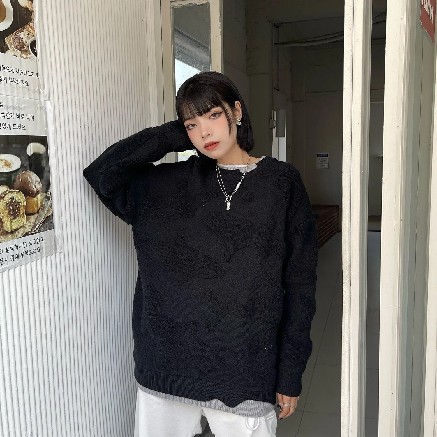 Joskaa Tawaaiw Streetwear Patchwork Fleece Sweater Women Long Sleeve Korean Style Autumn Winter Knitted Pullover Ladies Jumper Chic