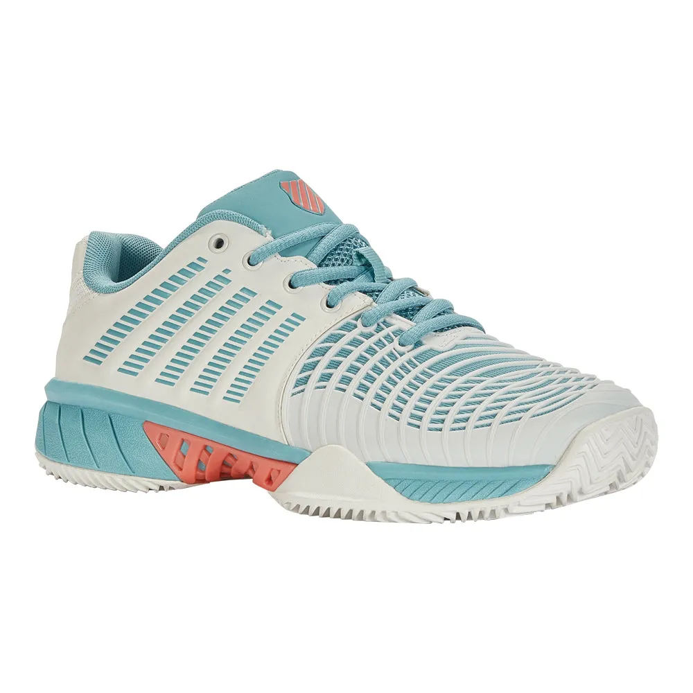 K-Swiss Express Light 3 HB Tennis Shoes (Ladies) - Blanc/Nile Blue/Desert Flower