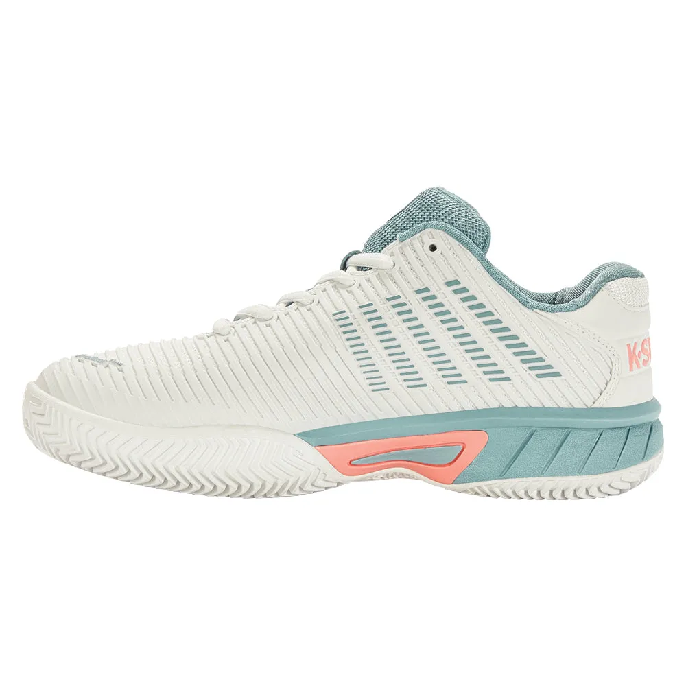 K-Swiss Hypercourt Express 2 HB Tennis Shoes (Girls) - Blanc/Nile Blue/Desert Flower