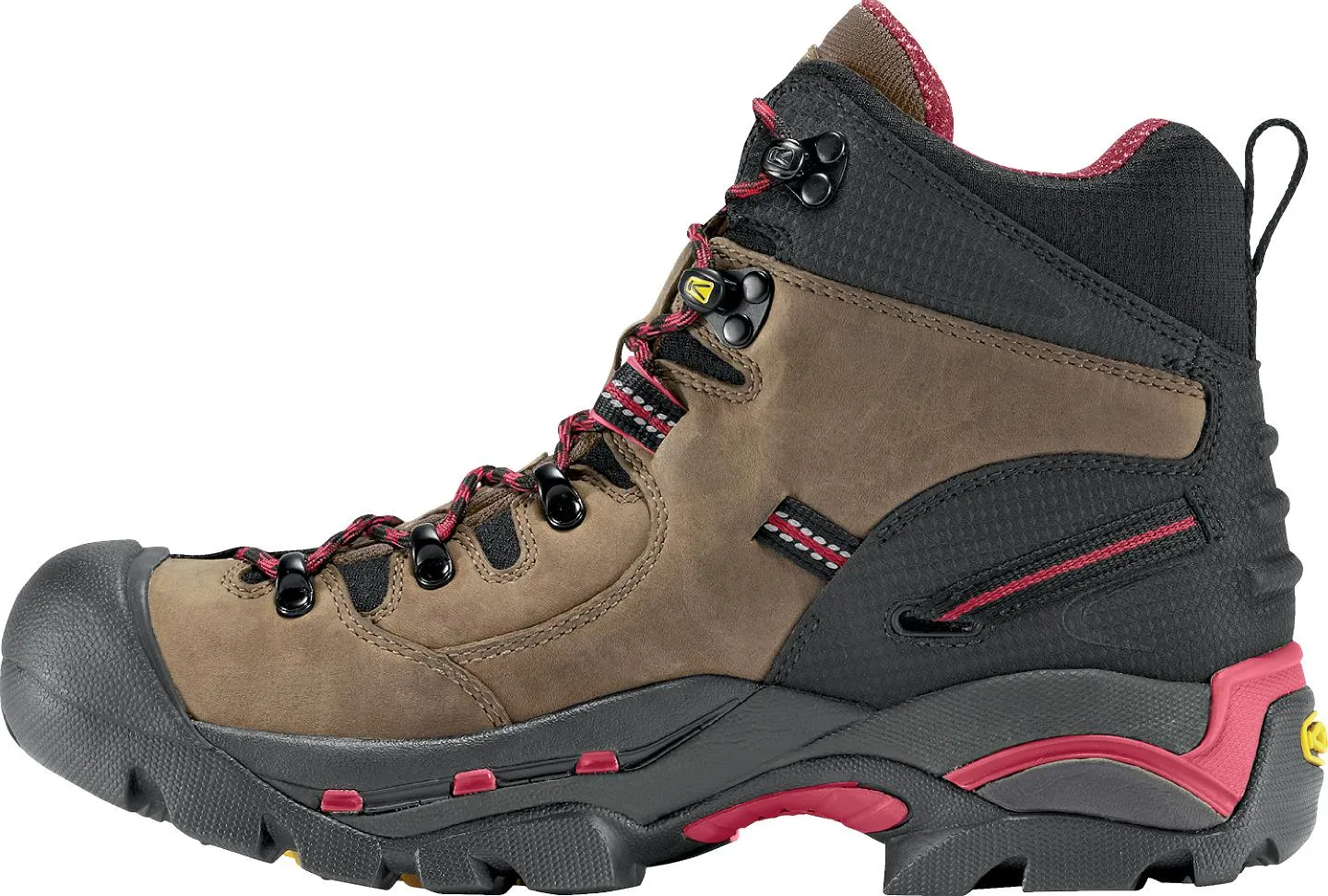 'Keen Utility' Men's 6" Pittsburgh WP Steel Toe - Bison Brown / Red / Black