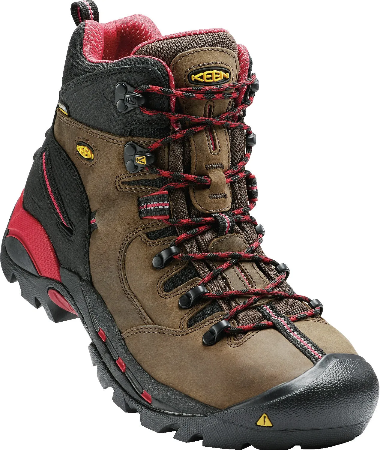 'Keen Utility' Men's 6" Pittsburgh WP Steel Toe - Bison Brown / Red / Black