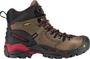 'Keen Utility' Men's 6" Pittsburgh WP Steel Toe - Bison Brown / Red / Black