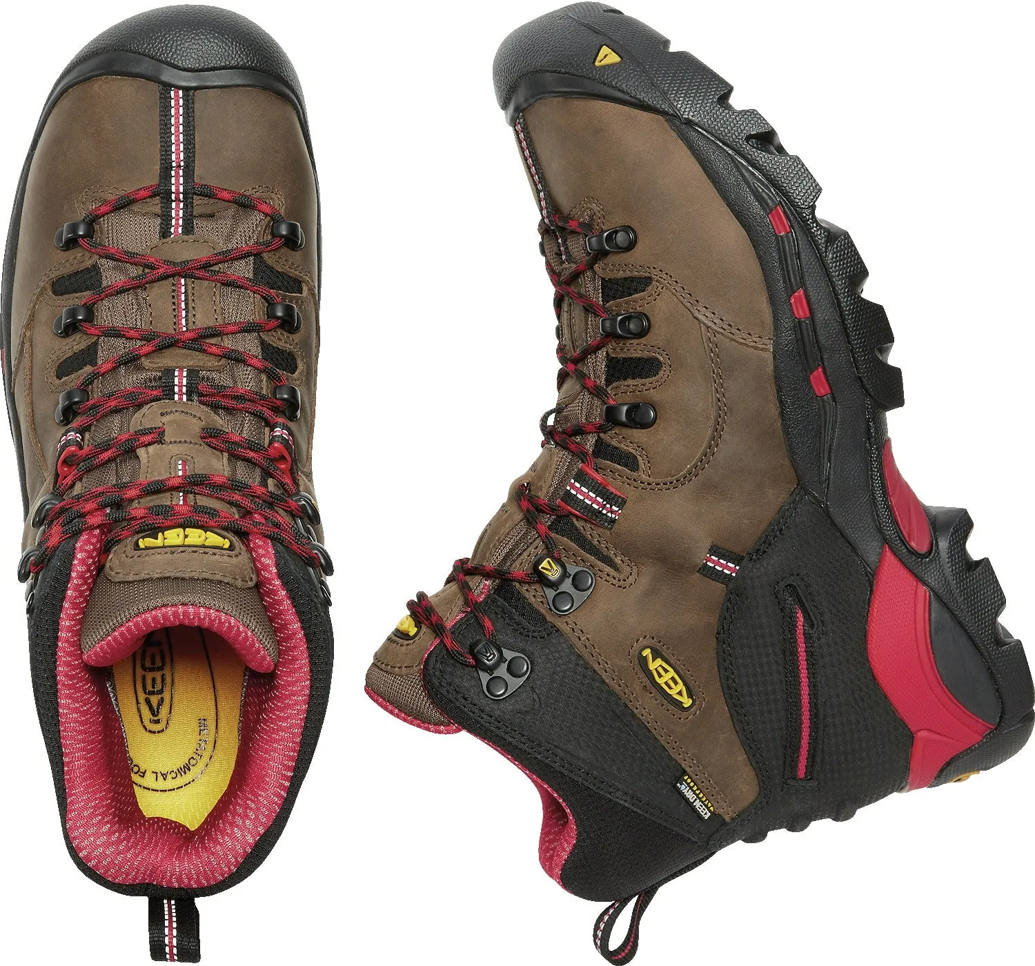 'Keen Utility' Men's 6" Pittsburgh WP Steel Toe - Bison Brown / Red / Black