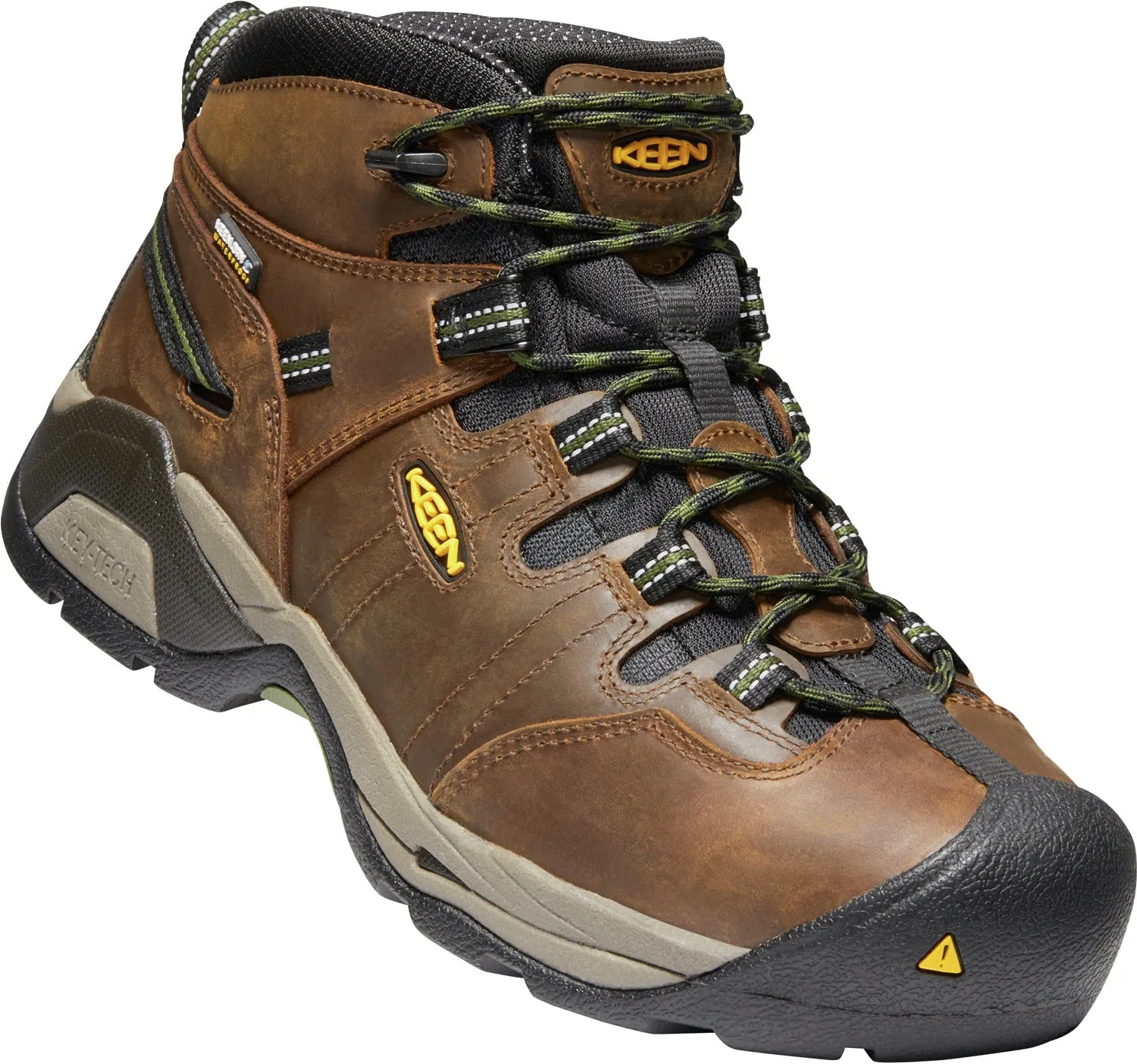 'Keen Utility' Men's Detroit XT Mid Steel Toe Waterproof - Cascade Brown / Bronze Green