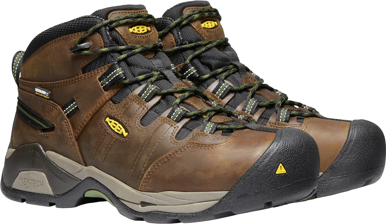 'Keen Utility' Men's Detroit XT Mid Steel Toe Waterproof - Cascade Brown / Bronze Green