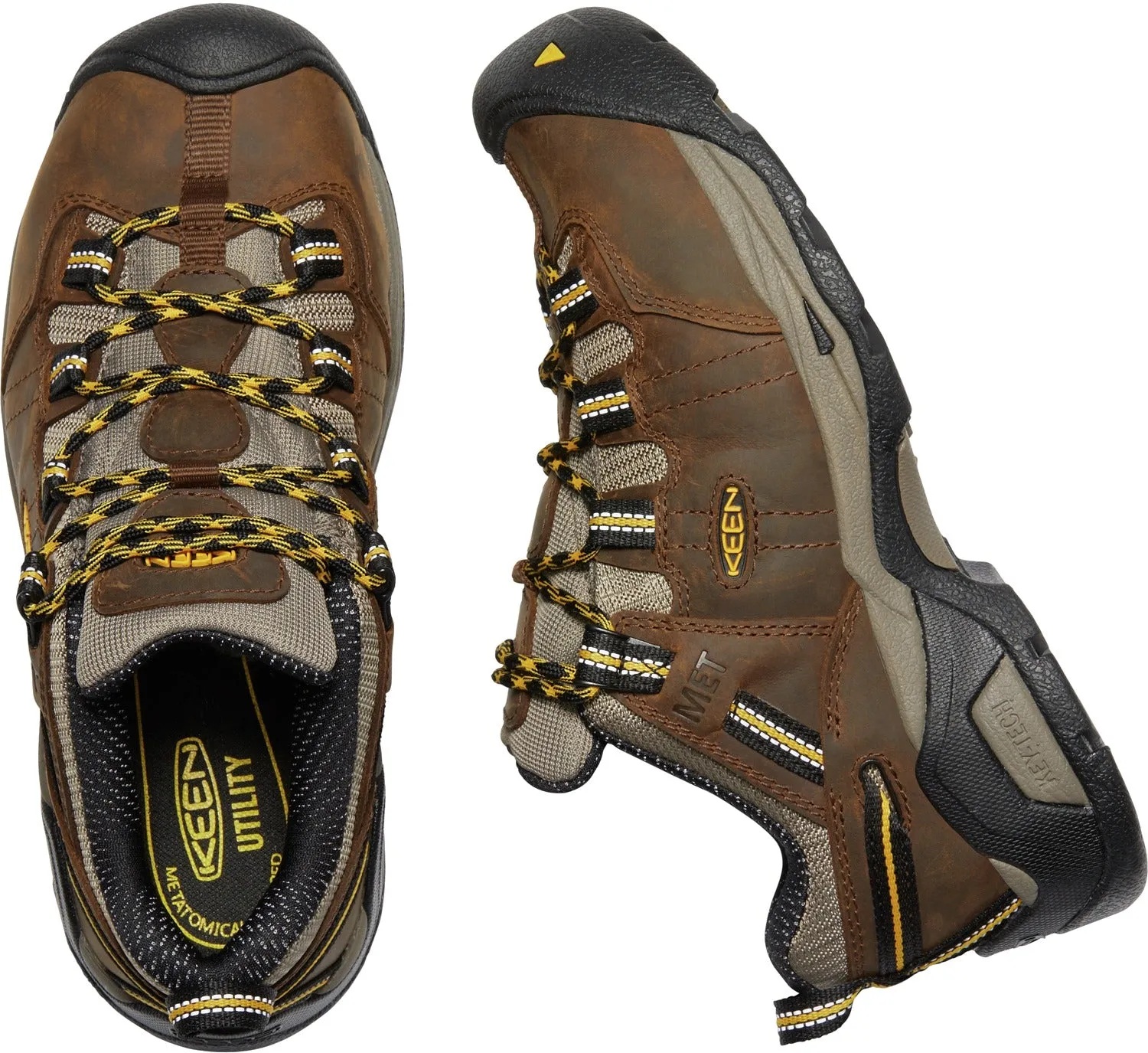 'Keen Utility' Women's Detroit XT Internal MetGuard EH WP Steel Toe - Cascade Brown / Goldenrod